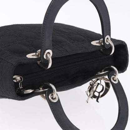 Christian Dior Vintage Lady Dior Cannage Quilt Nylon, Black, Nylon, Handbag