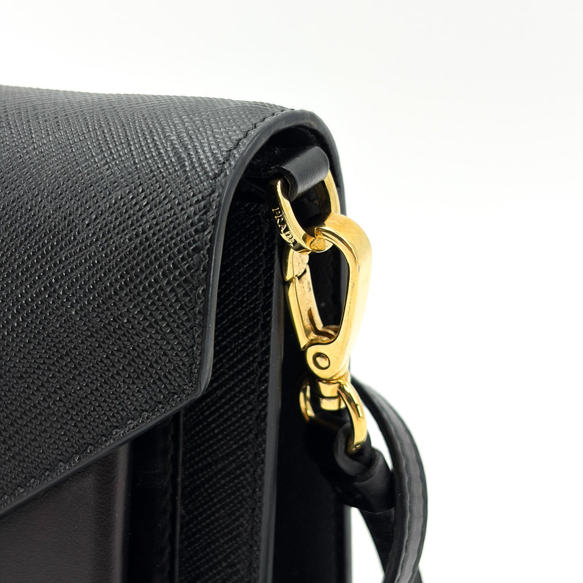 Prada Envelope Clutch Saffiano Leather, Black, Leather, Clutch