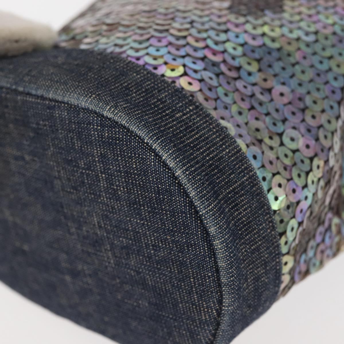 Chanel Hidden Sequins Shoulder Bag Sequins, BLUE, CANVAS, Handbag