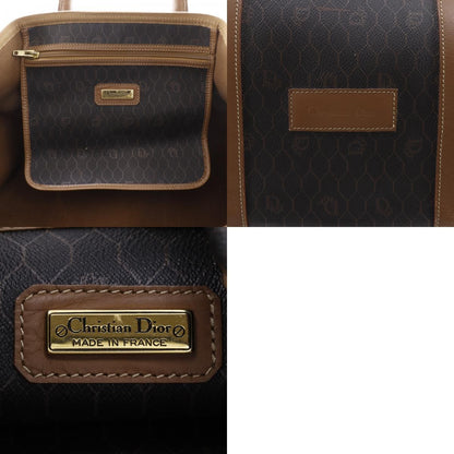 Christian Dior Vintage Duffle Honeycomb Coated Canvas, Brown, Canvas, Handbag