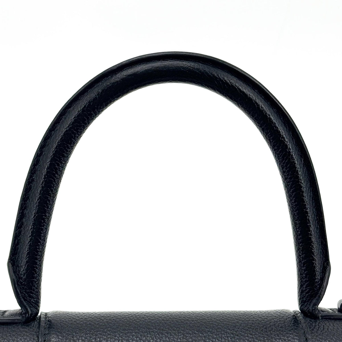 Balenciaga Hourglass Top Handle Leather, Black, Leather, Handbag