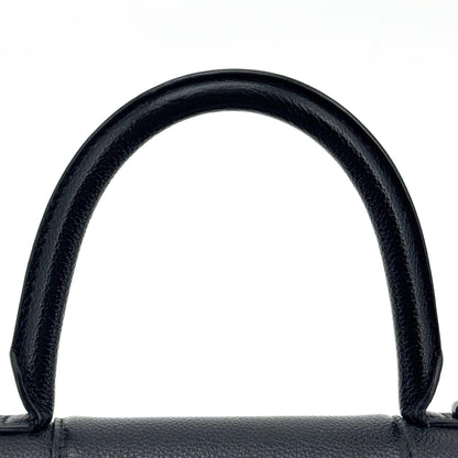 Balenciaga Hourglass Top Handle Leather, Black, Leather, Handbag