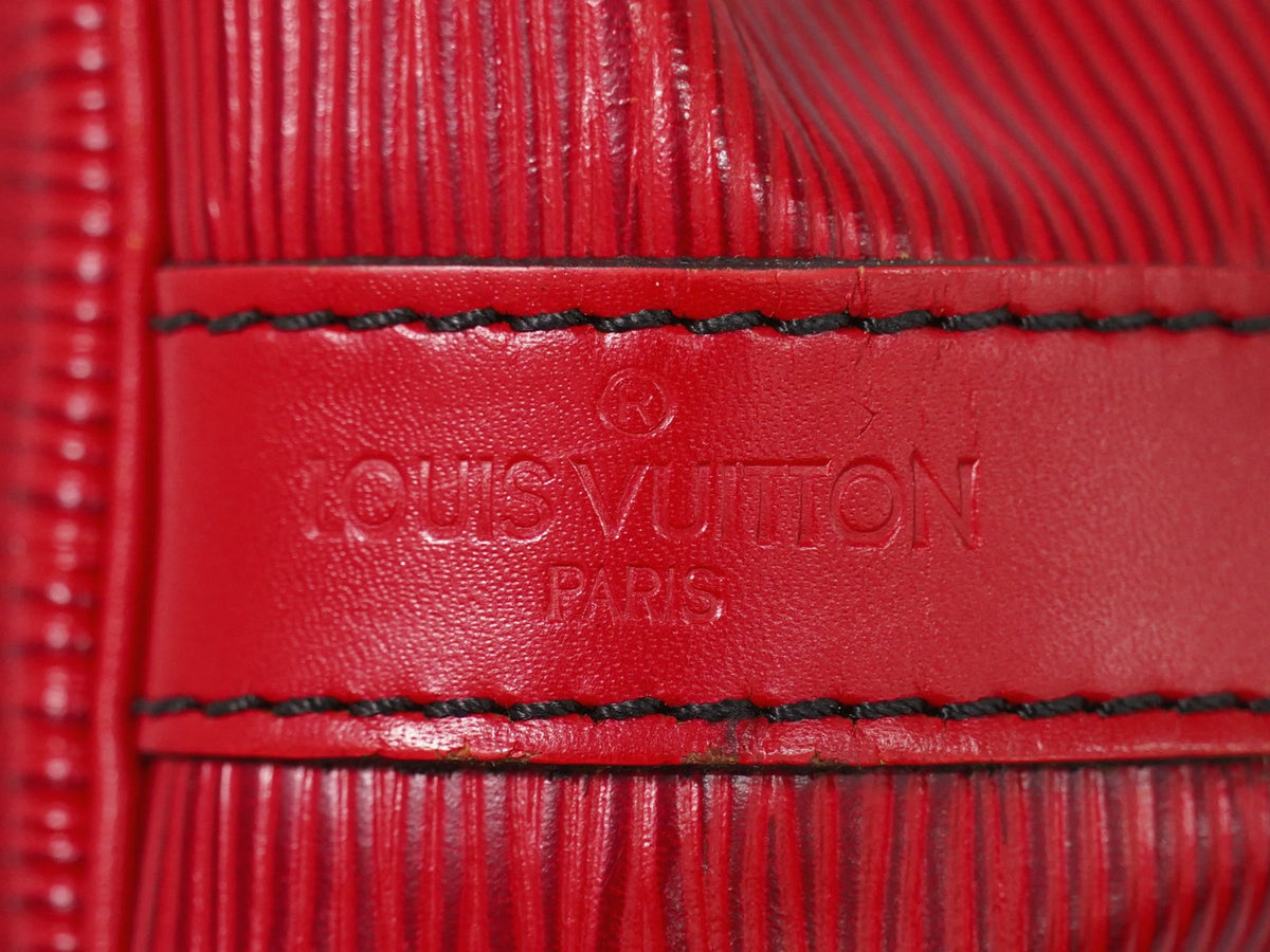 Louis Vuitton Petit Noe Epi Leather, Red, Leather, Handbag