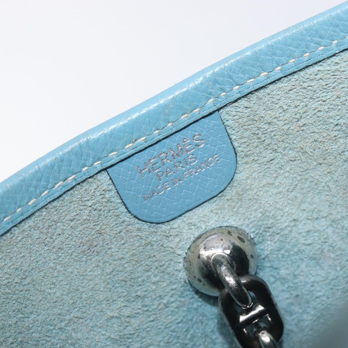 Hermes Vespa Courchevel, Blue, Leather, Shoulder Bag