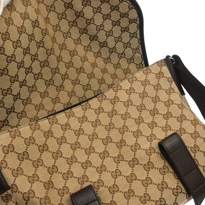 Gucci Buckle Messenger GG Canvas, Beige, Canvas, Handbag
