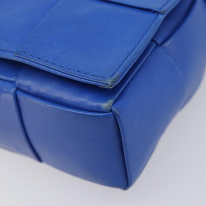Bottega Veneta Cassette Maxi Intrecciato Leather, Blue, Leather, Crossbody Bag