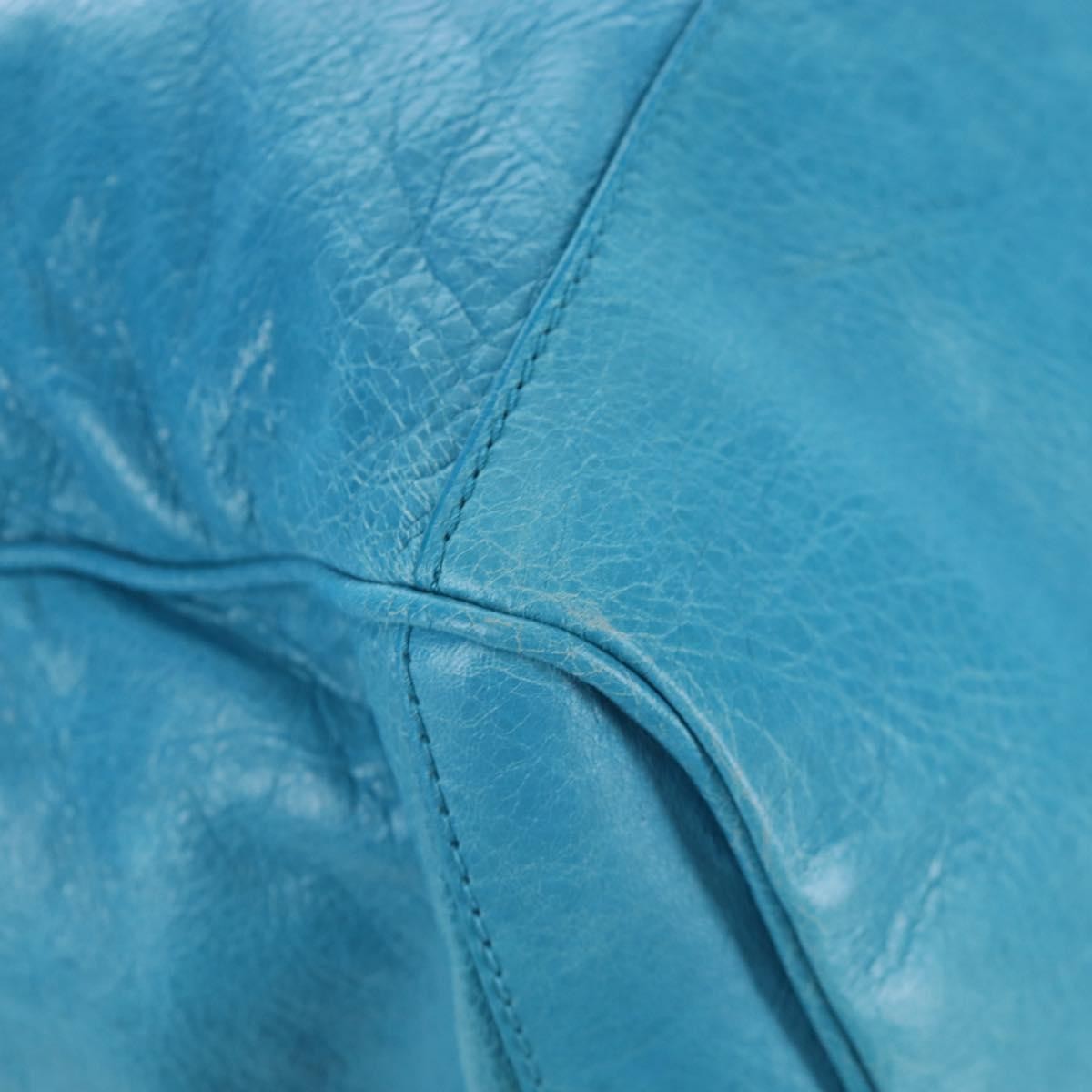 Balenciaga Squash Duffle Leather, Blue, Leather, Handbag