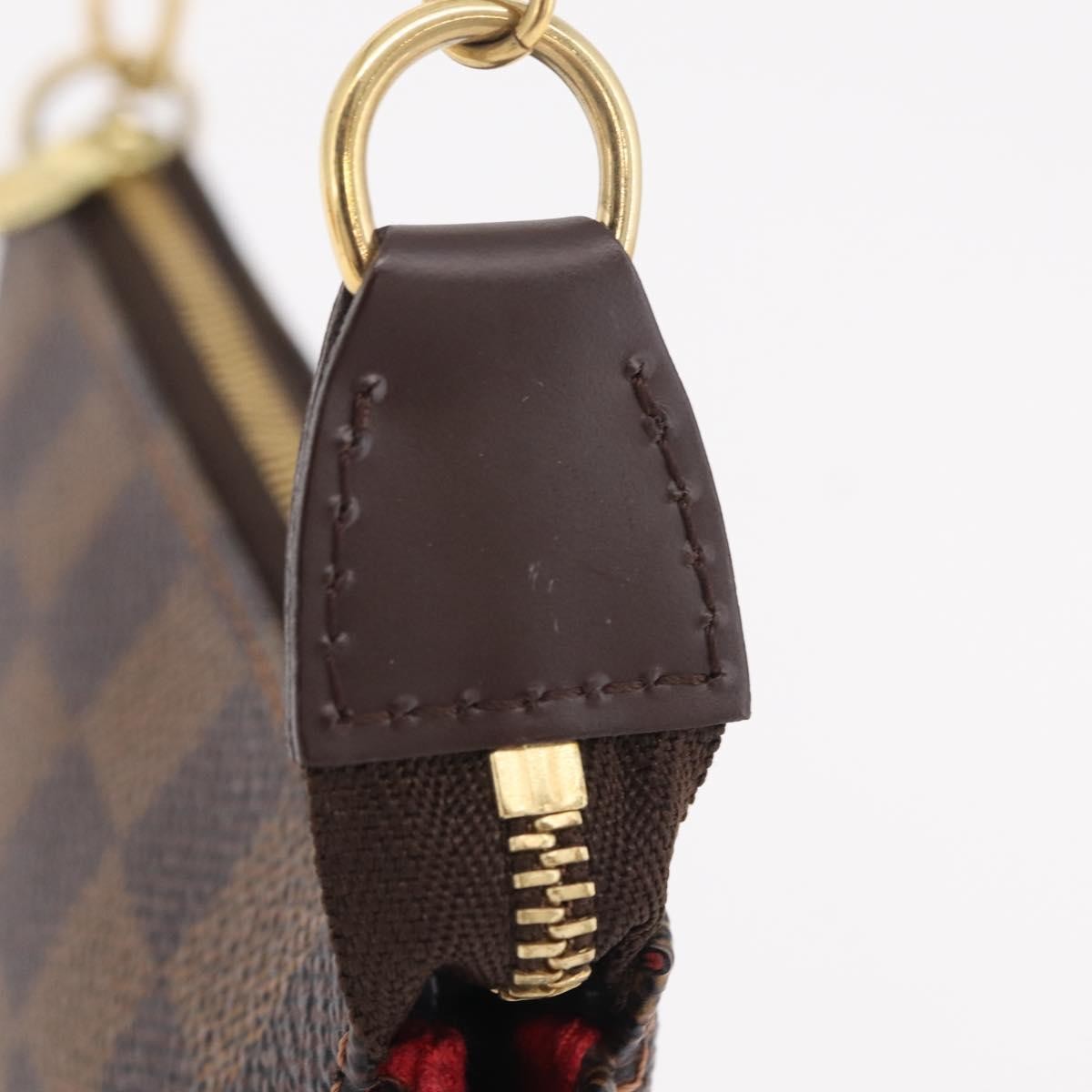 Louis Vuitton Pochette Accessoires Damier, Brown, Canvas, Clutch