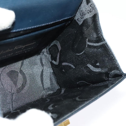Salvatore Ferragamo Gancini Leather, Black, Leather, Shoulder Bag