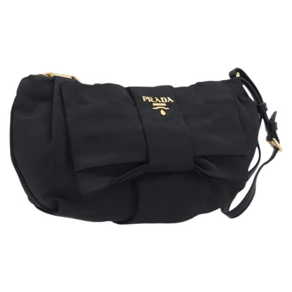 Prada Bow Wristlet Tessuto, Black, Nylon, Clutch