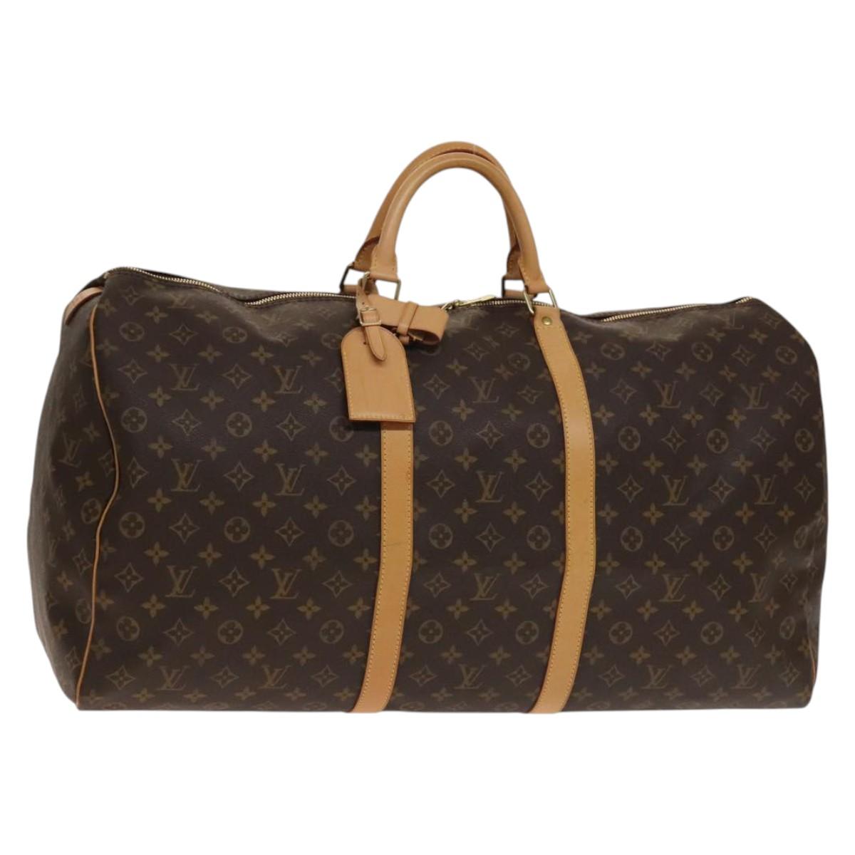 Louis Vuitton Keepall Bag Monogram Canvas, BROWN, CANVAS, Travel bag