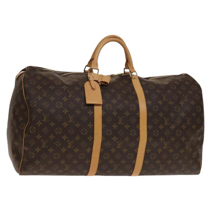 Louis Vuitton Keepall Bag Monogram Canvas, BROWN, CANVAS, Travel bag