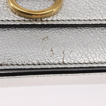 Burberry D-Ring Chain Leather, Silver, Leather, Shoulder Bag