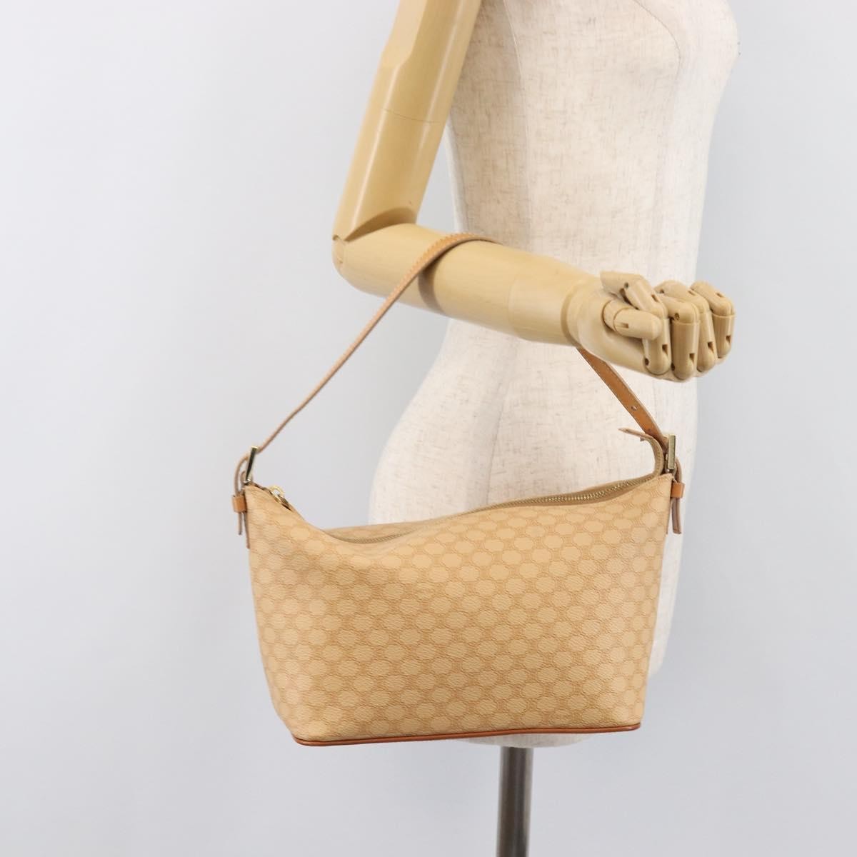 Celine Vintage Zip Hobo Macadam Canvas, Beige, Canvas, Shoulder Bag