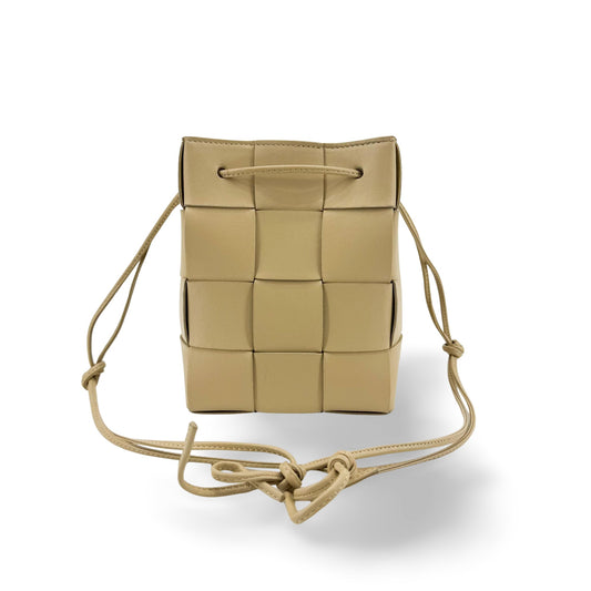 Bottega Veneta Cassette Leather, Beige, Leather, Shoulder Bag