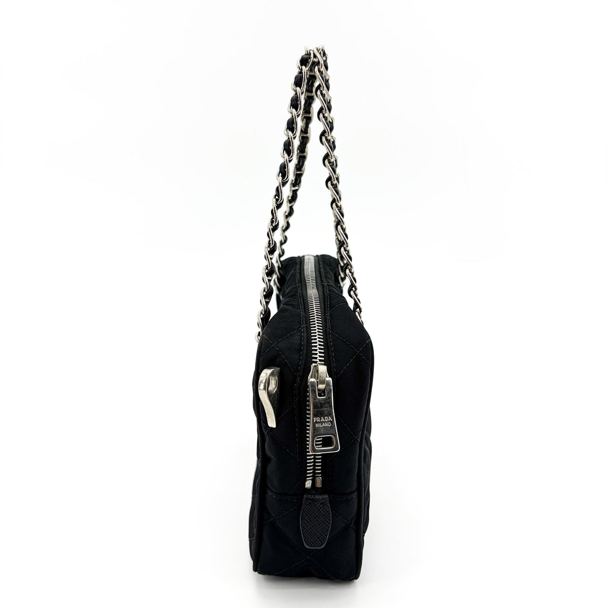 Prada Convertible Quilted Tessuto, Black, Nylon, Shoulder Bag