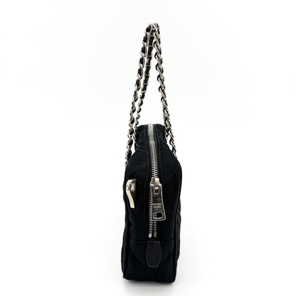 Prada Convertible Quilted Tessuto, Black, Nylon, Shoulder Bag