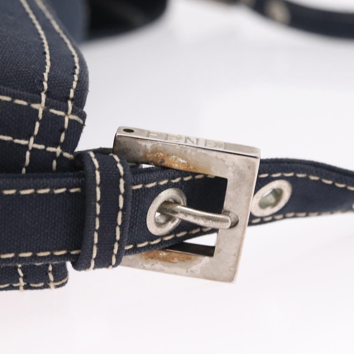 Fendi Baguette Canvas, Navy, Canvas, Handbag