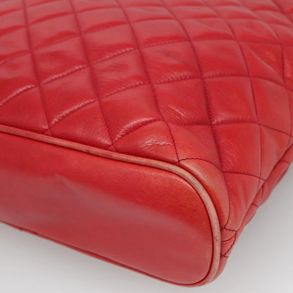 Chanel Chanel vintage cc chain leather, RED, LEATHER, Shoulder bag