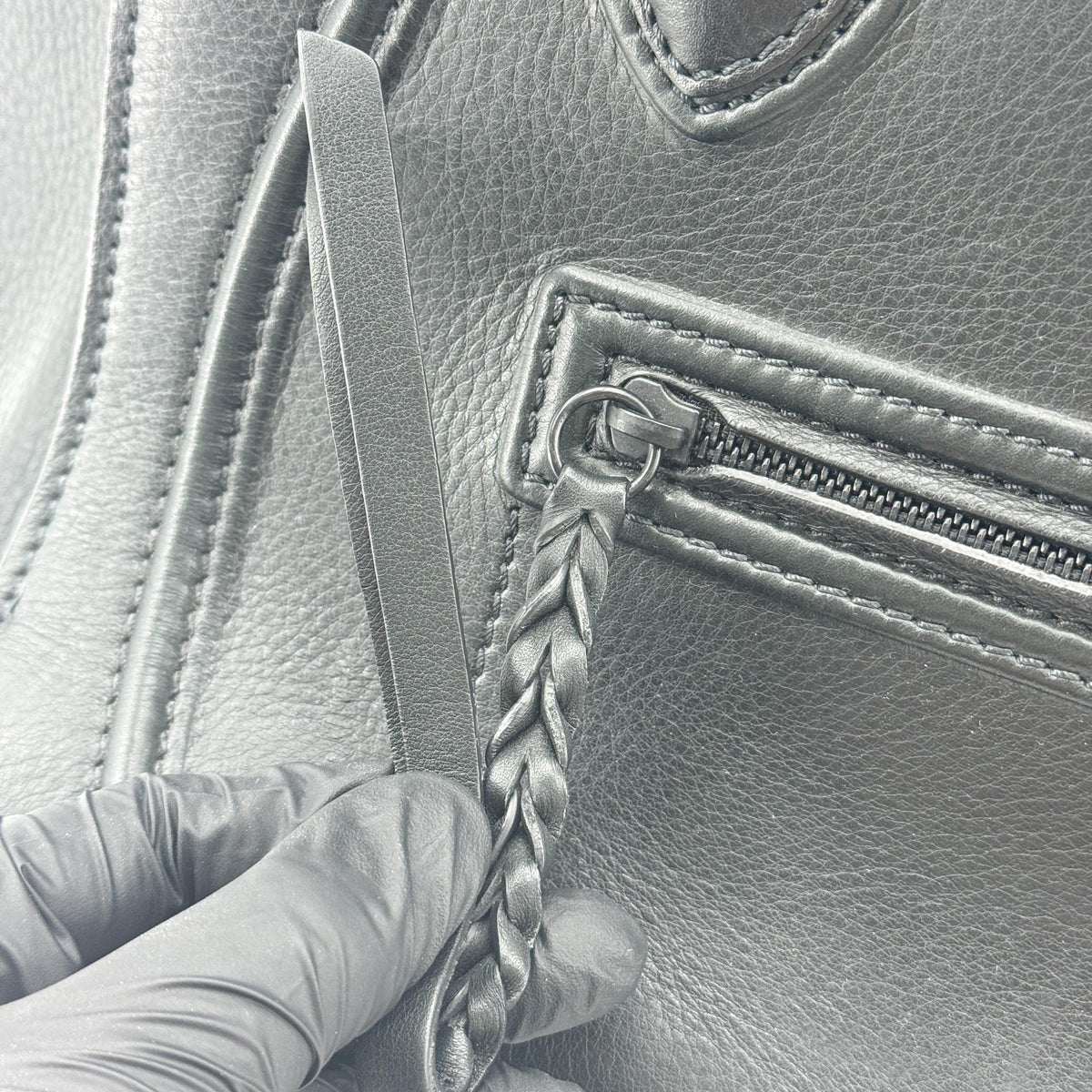 Celine Luggage Smooth Leather, Black, Leather, Handbag
