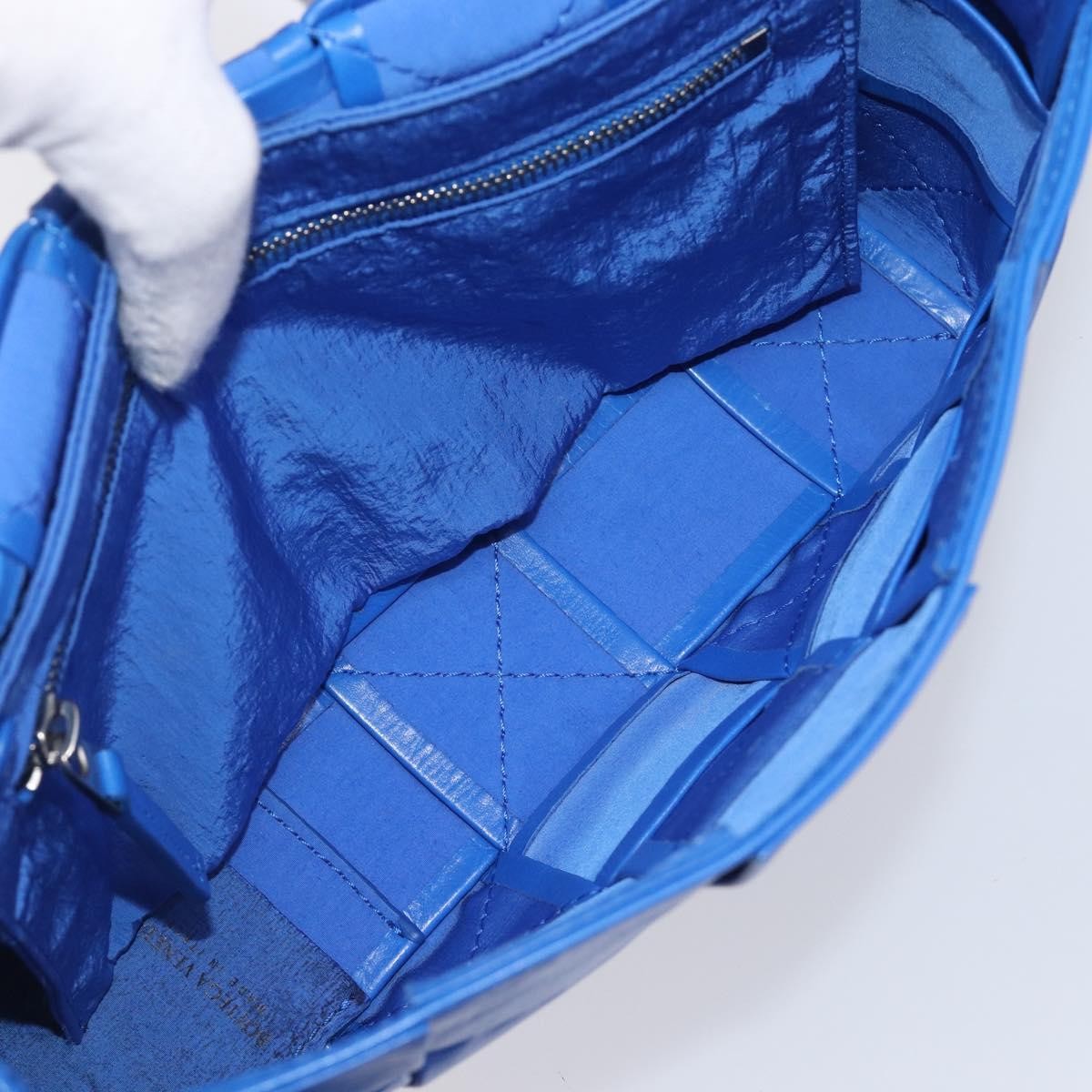 Bottega Veneta Cassette Maxi Intrecciato Leather, Blue, Leather, Crossbody Bag