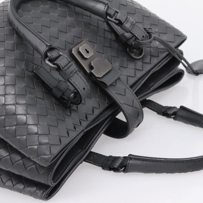 Bottega Veneta Roma Intrecciato Nappa, Gray, Leather, Handbag