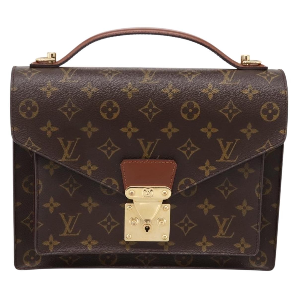 Louis Vuitton Monceau Monogram Canvas, Brown, Canvas, Handbag