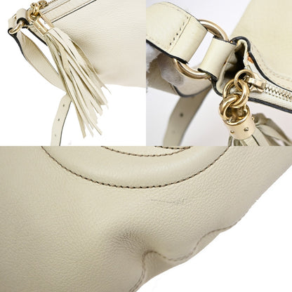 Gucci Soho Messenger Leather, White, Leather, Shoulder Bag