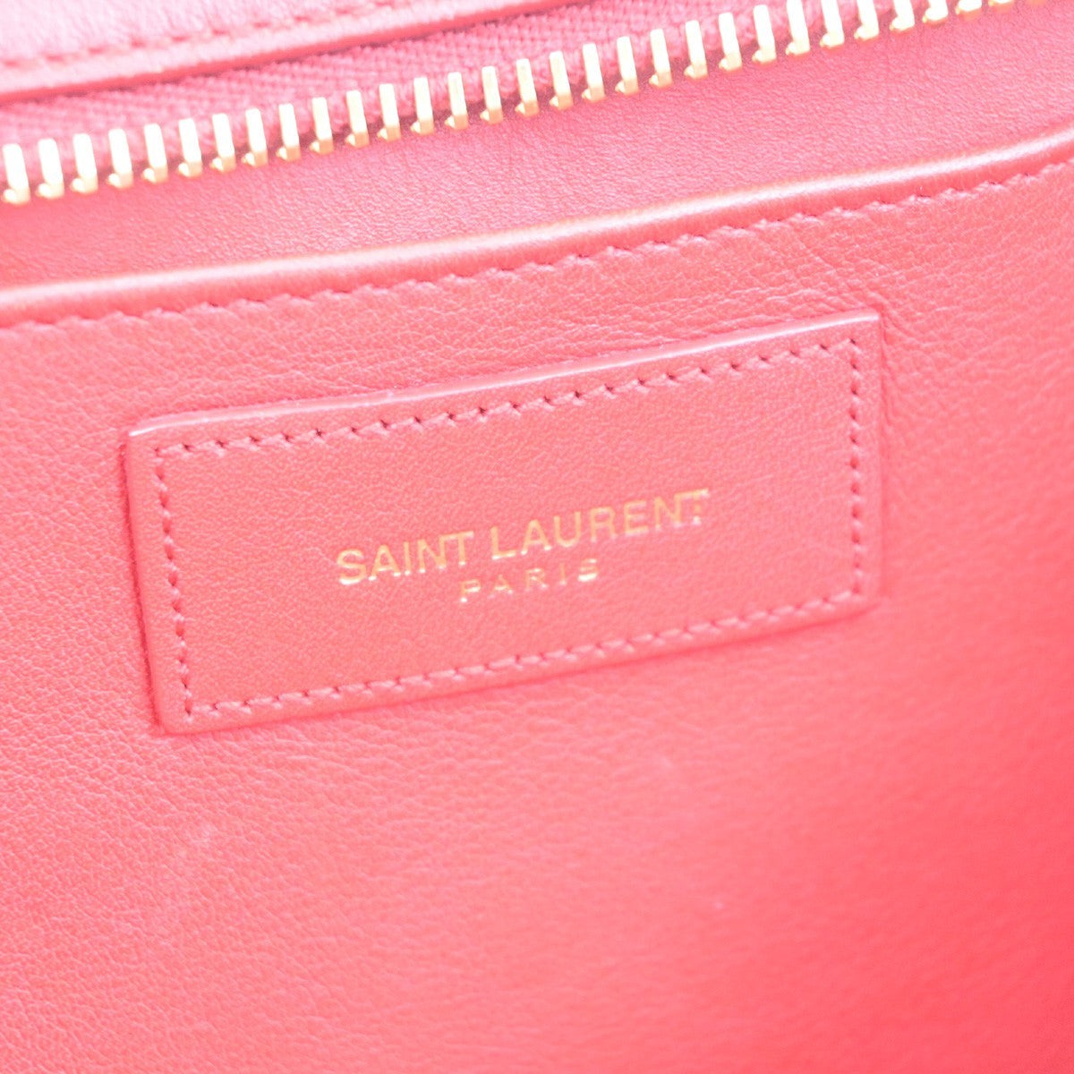Saint Laurent Classic Y Cabas Leather, Red, Leather, Tote Bag