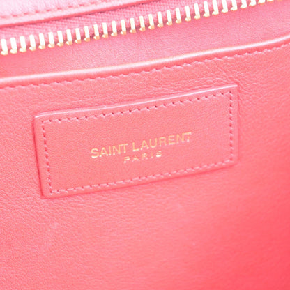 Saint Laurent Classic Y Cabas Leather, Red, Leather, Tote Bag