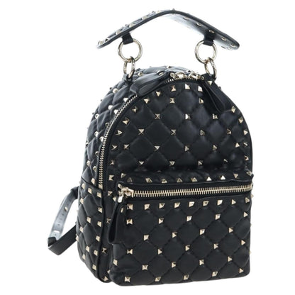 Valentino Garavani Rockstud Spike Quilted Leather, Black, Leather, Backpack