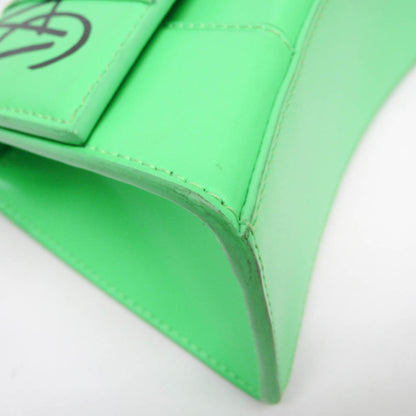 Balenciaga Graffiti Hourglass Top Handle Leather, Green, Leather, Handbag