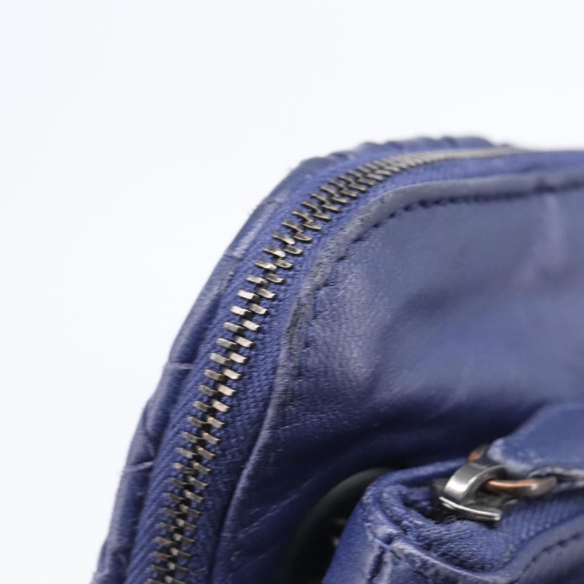 Bottega Veneta Compartment Chain Intrecciato Nappa, Blue, Leather, Shoulder Bag