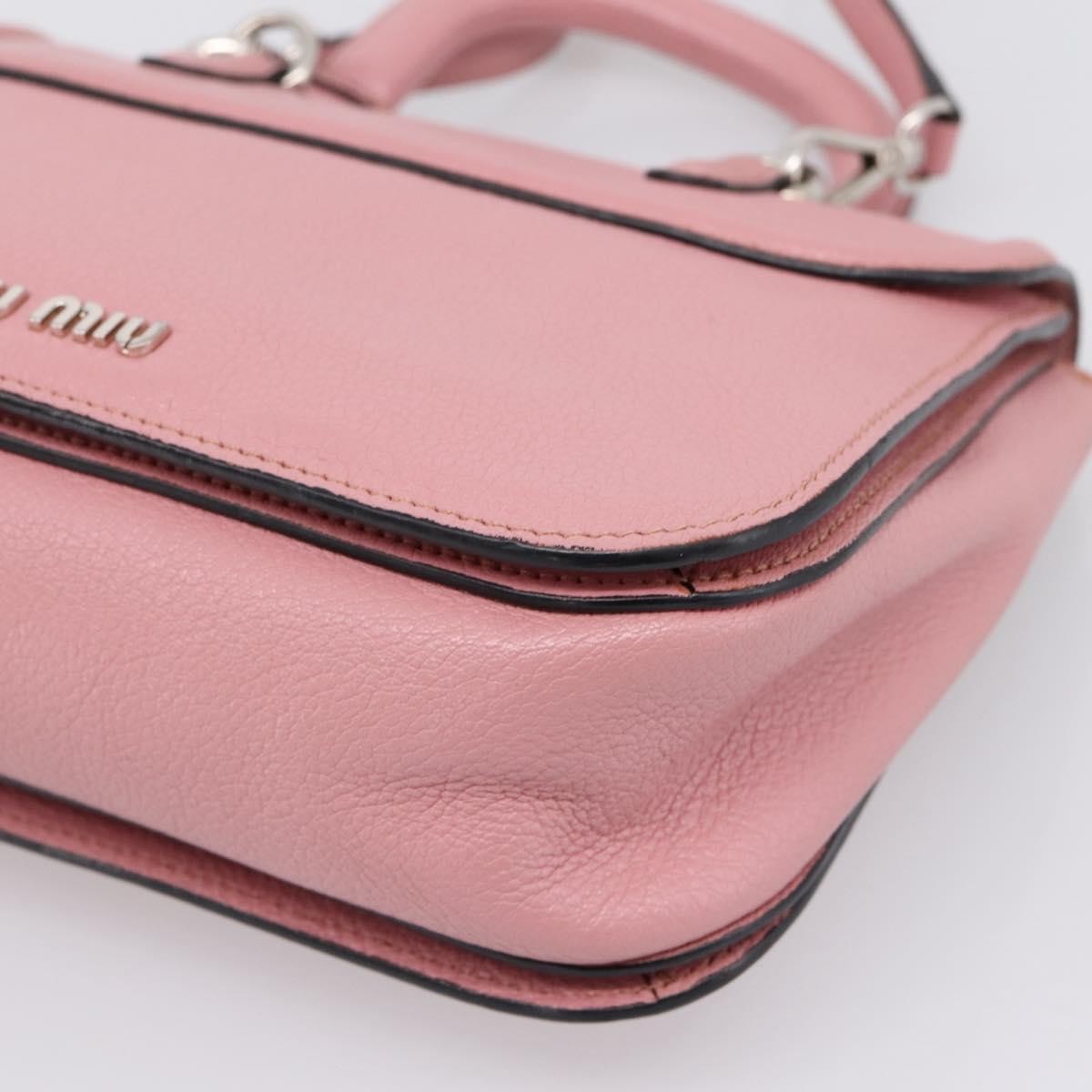 Miu Miu Beau Top Handle Leather, Pink, Leather, Handbag