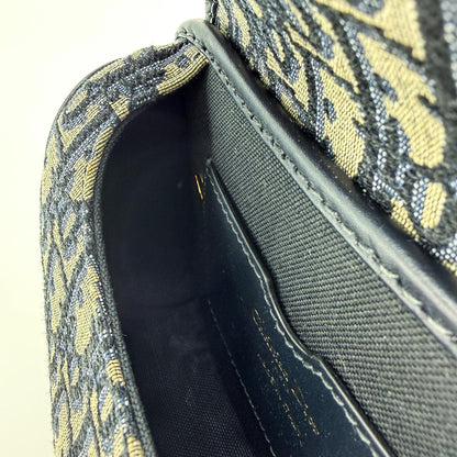 Christian Dior Bobby Flap Oblique Canvas, Beige, Canvas, Handbag