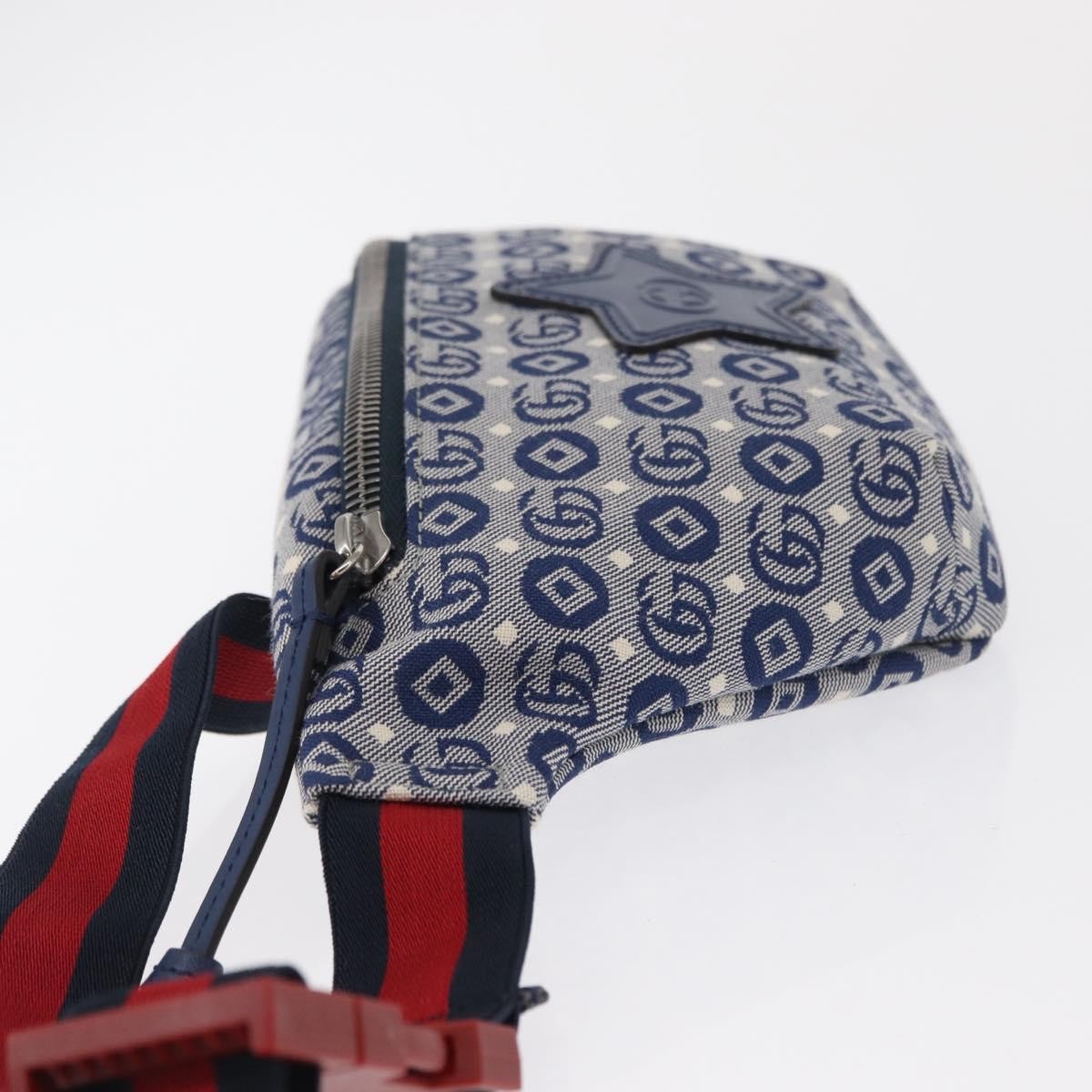 Gucci Children's Belt Printed GG Coated Canvas, Navy, Canvas, Handbag