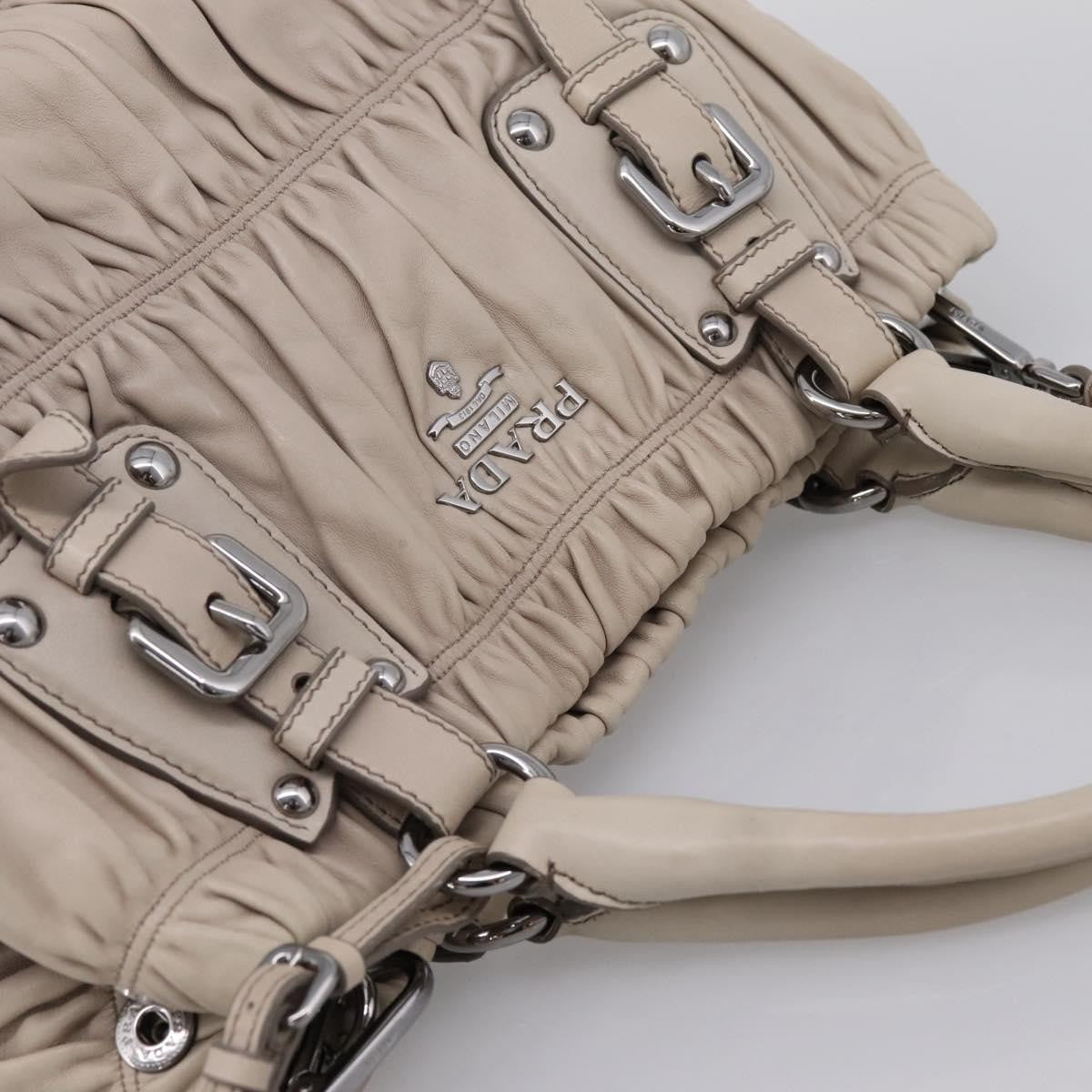 Prada Gaufre Convertible Nappa Leather, Beige, Leather, Tote Bag