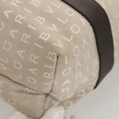 Bvlgari Logomania Canvas, Beige, Canvas, Shoulder Bag