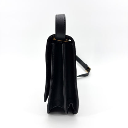 Burberry TB Shoulder Bag Leather, Black, Leather, Shoulder Bag