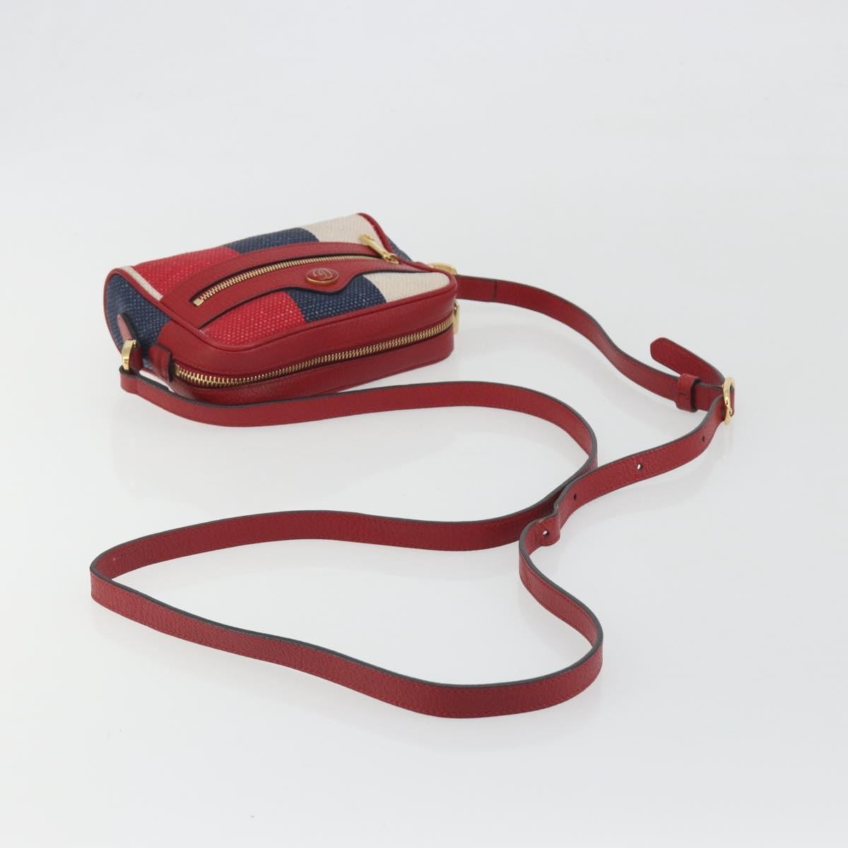 Gucci Ophidia Striped Canvas, Red, Canvas, Shoulder Bag