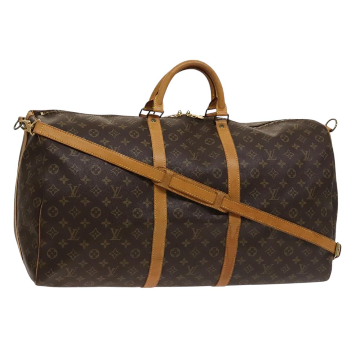 Louis Vuitton Keepall Bag Monogram Canvas, BROWN, CANVAS, Travel bag