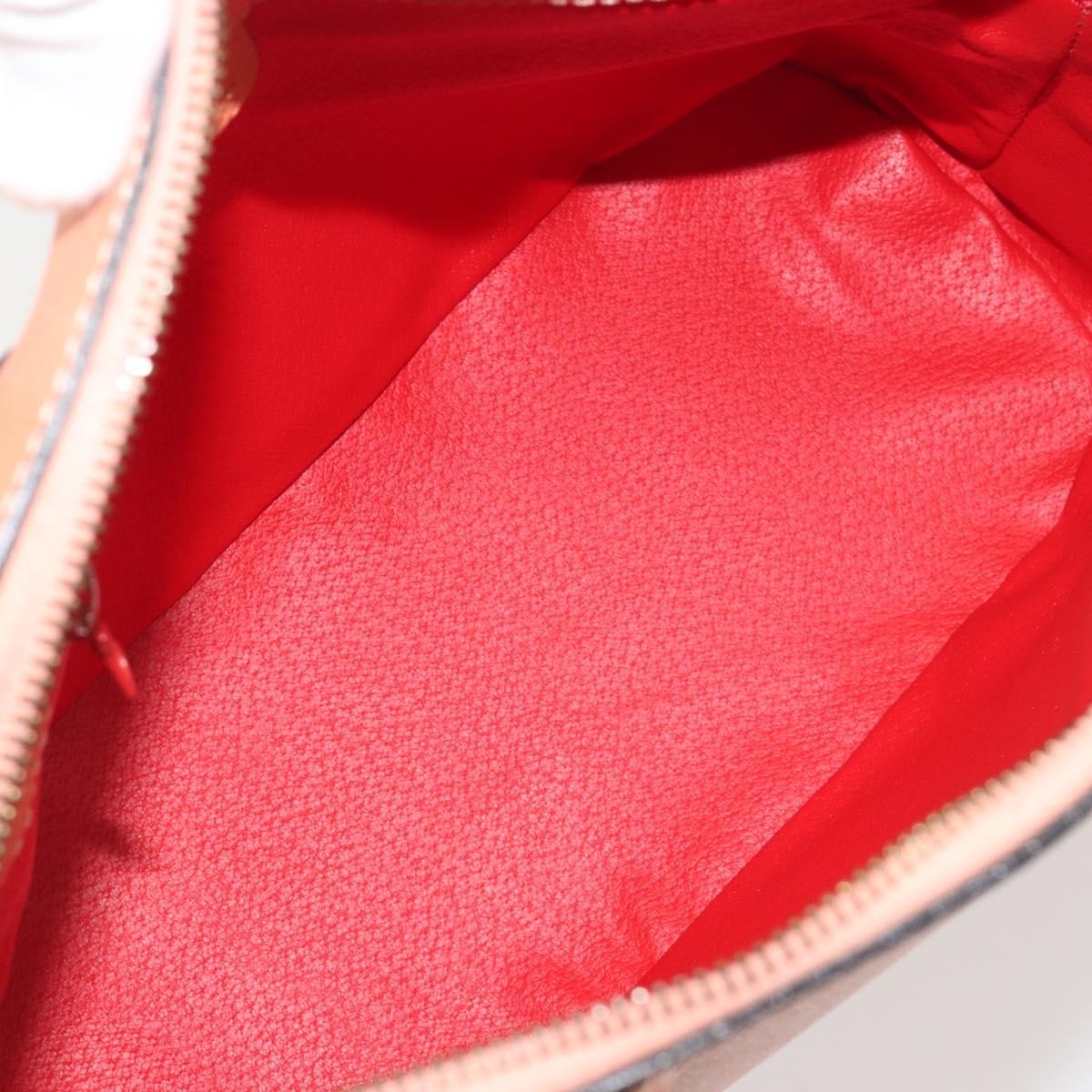 Celine Vintage Convertible Bowler Leather, Orange, Leather, Handbag