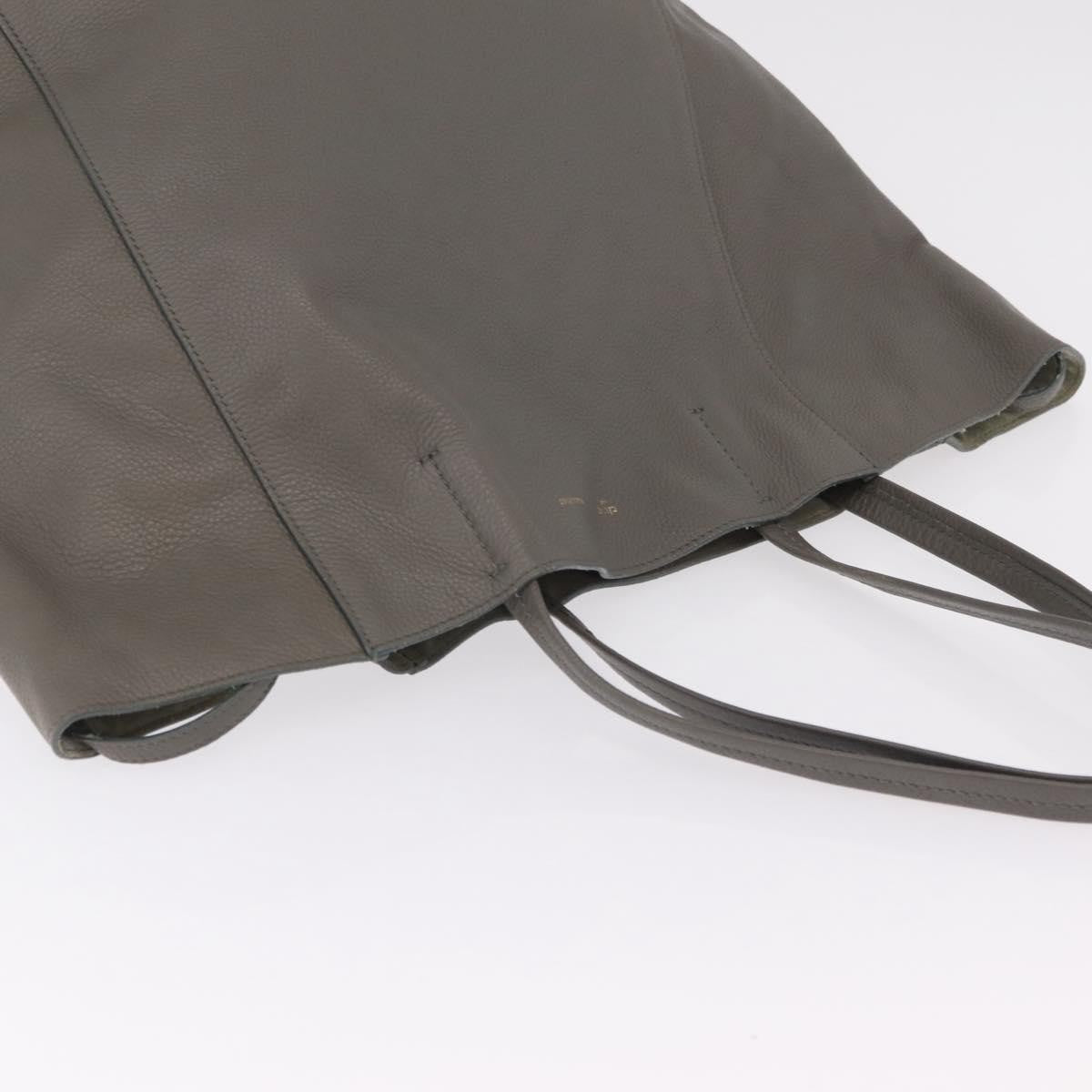 Celine Phantom Cabas Leather, Gray, Leather, Tote Bag