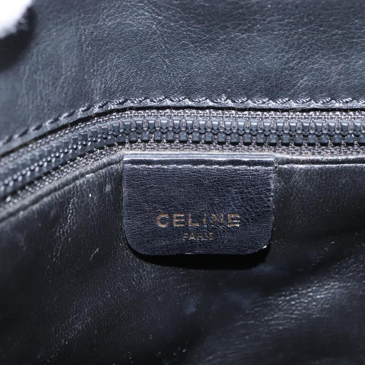 Celine Shoulder Leather, Black, Leather, Shoulder Bag