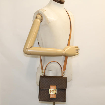 Celine C Macadam Handbag PVC Leather, BROWN, PVC, Handbag