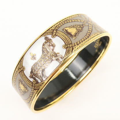 Hermes Bangle Printed Enamel, Multicolour, Gold Plated, Bracelet