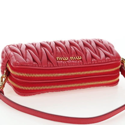 Miu Miu Tech Matelasse Leather, Red, Leather, Crossbody Bag