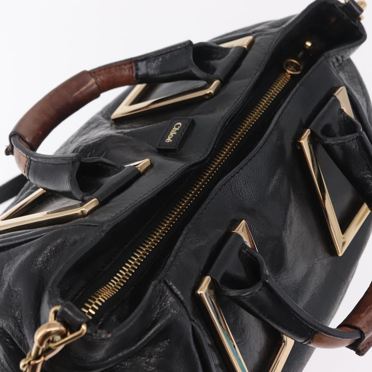Chloe Ethel Leather, Black, Leather, Handbag