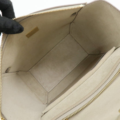 Celine Belt Textured Leather, Beige, Leather, Handbag