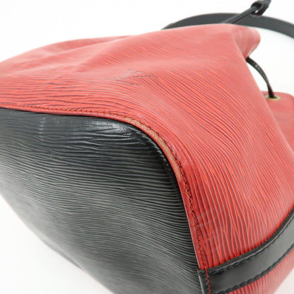 Louis Vuitton Bicolor Petit Noe Epi Leather, Red, Leather, Handbag